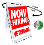 Now Hiring Veterans A-Frame Signs, Decals, or Panels