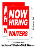 Now Hiring Waiters A-Frame Signs, Decals, or Panels
