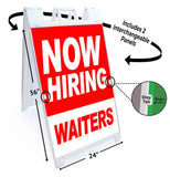 Now Hiring Waiters A-Frame Signs, Decals, or Panels
