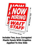Now Hiring Wait Staff A-Frame Signs, Decals, or Panels