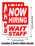Now Hiring Wait Staff A-Frame Signs, Decals, or Panels