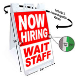 Now Hiring Wait Staff A-Frame Signs, Decals, or Panels