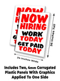 Now Hiring Work Today A-Frame Signs, Decals, or Panels