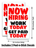 Now Hiring Work Today A-Frame Signs, Decals, or Panels