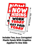 Now Hiring Work Today A-Frame Signs, Decals, or Panels
