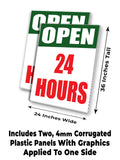 Open 24 Hours A-Frame Signs, Decals, or Panels