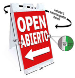 Open Abierto A-Frame Signs, Decals, or Panels