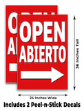 Open Abierto A-Frame Signs, Decals, or Panels