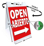 Open Abierto A-Frame Signs, Decals, or Panels