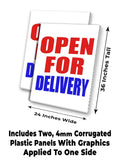 Open For Delivery A-Frame Signs, Decals, or Panels