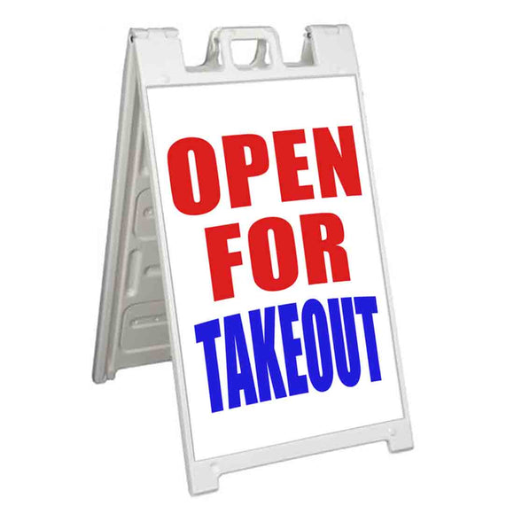 Open For Takeout A-Frame Signs, Decals, or Panels