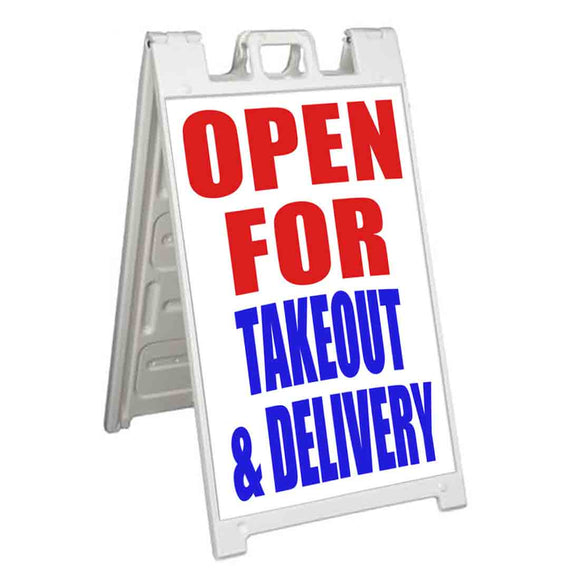 Open For Takeout A-Frame Signs, Decals, or Panels