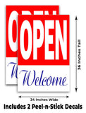 Open Welcome A-Frame Signs, Decals, or Panels