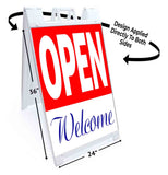 Open Welcome A-Frame Signs, Decals, or Panels