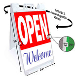Open Welcome A-Frame Signs, Decals, or Panels