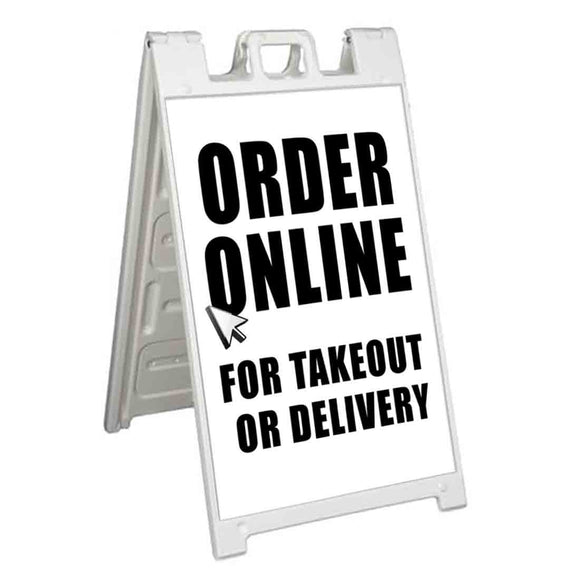 Order Online 4 Takeout A-Frame Signs, Decals, or Panels
