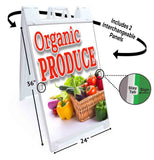 Organic Produce Basket  A-Frame Signs, Decals, or Panels