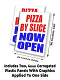 Pizza By Slice Now Open A-Frame Signs, Decals, or Panels