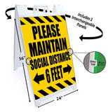 Please Main Social Distance A-Frame Signs, Decals, or Panels