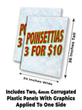 Poinsettias 3 For 10 A-Frame Signs, Decals, or Panels