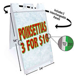 Poinsettias 3 For 10 A-Frame Signs, Decals, or Panels