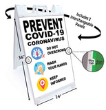 Prevent COVID-19 A-Frame Signs, Decals, or Panels