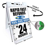 Refunds 24 Hours A-Frame Signs, Decals, or Panels