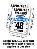 Refunds 48 Hours A-Frame Signs, Decals, or Panels