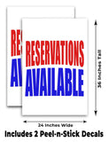 Reservations Available A-Frame Signs, Decals, or Panels