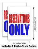 Reservations Only A-Frame Signs, Decals, or Panels