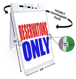 Reservations Only A-Frame Signs, Decals, or Panels