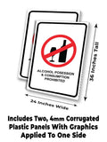 Alcohol Posession Prohibited A-Frame Signs, Decals, or Panels