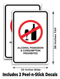 Alcohol Posession Prohibited A-Frame Signs, Decals, or Panels