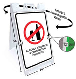 Alcohol Posession Prohibited A-Frame Signs, Decals, or Panels