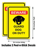 Beware Guard Dog On Duty A-Frame Signs, Decals, or Panels