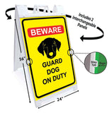 Beware Guard Dog On Duty A-Frame Signs, Decals, or Panels