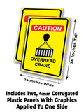 Caution Overhead Crane A-Frame Signs, Decals, or Panels