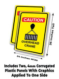Caution Overhead Crane A-Frame Signs, Decals, or Panels