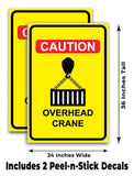 Caution Overhead Crane A-Frame Signs, Decals, or Panels