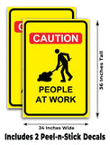 Caution People At Work A-Frame Signs, Decals, or Panels
