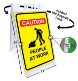 Caution People At Work A-Frame Signs, Decals, or Panels