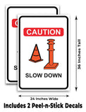 Caution Slow Down A-Frame Signs, Decals, or Panels