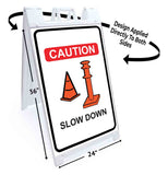 Caution Slow Down A-Frame Signs, Decals, or Panels