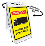 Caution Watch Out For Truck A-Frame Signs, Decals, or Panels