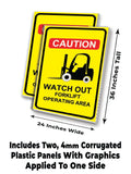 Caution Watch Forklift A-Frame Signs, Decals, or Panels