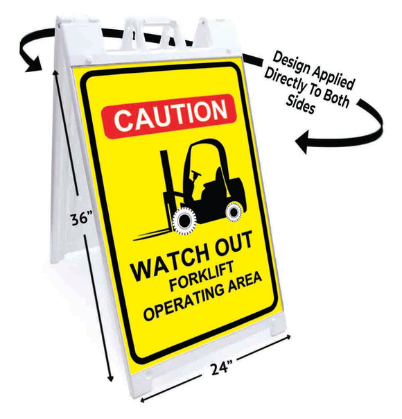 Caution Watch Forklift A-Frame Signs, Decals, or Panels