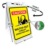 Caution Watch Forklift A-Frame Signs, Decals, or Panels