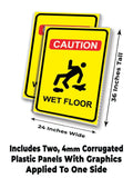 Caution Wet Floor A-Frame Signs, Decals, or Panels