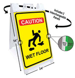 Caution Wet Floor A-Frame Signs, Decals, or Panels