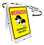 Caution Workers On Site A-Frame Signs, Decals, or Panels